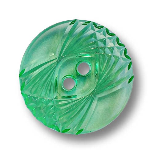 Knopfparadies - 6er Set transparent grüne Kunststoffknöpfe - fast wie alte Glasknöpfe. Ø: ca. 23mm! von Knopfparadies