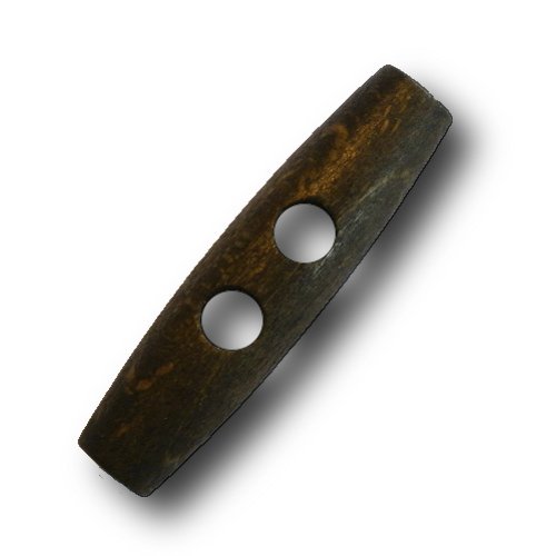 Knopfparadies - 7er-Set Holz - Knebelknöpfe / 2-Loch/dunkles Holz / 13 x 50mm von Knopfparadies