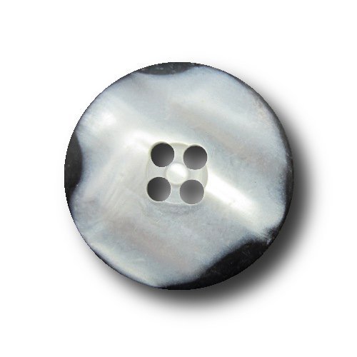 Knopfparadies - 8 elegant schimmernde Kunststoffknöpfe in Perlmuttoptik/Kunststoffknöpfe/grau-schwarz schimmernd/Ø 28mm von Knopfparadies