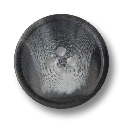 Knopfparadies - 8er Set ausgefallene grau weiß schwarz transparent melierte & marmorierte Vierloch Kunststoffknöpfe, Ø: ca. 15mm! von Knopfparadies