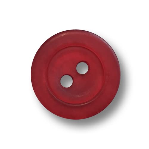 Knopfparadies - 8er Set dunkelrot schimmernde Kunststoffknöpfe mit zwei Löchern. Ø: ca. 23mm! von Knopfparadies