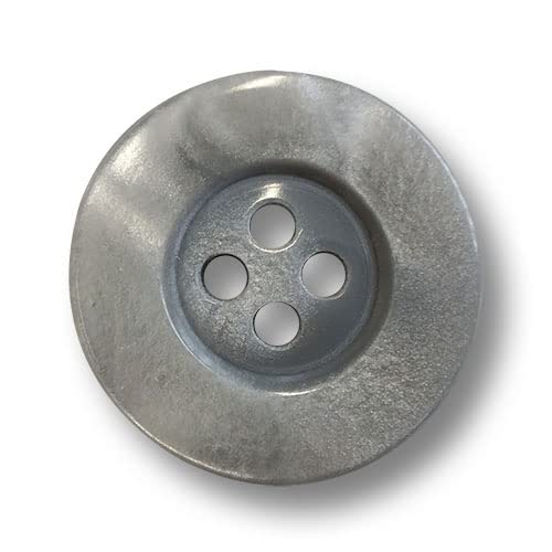 Knopfparadies - 8er Set grau bis silber schimmernde Kunststoffknöpfe mit vier Löchern. Ø: ca. 20mm Knopfparadies - 8er Set grau bis silber schimmernde Kunststoffknöpfe mit vier Löchern. Ø: ca. 20mm von Knopfparadies