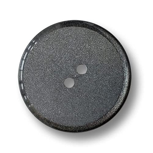 Knopfparadies - 8er Set grau bis silber schimmernder Kunststoffknöpfe mit zwei Löchern. Ø: ca. 23mm! von Knopfparadies