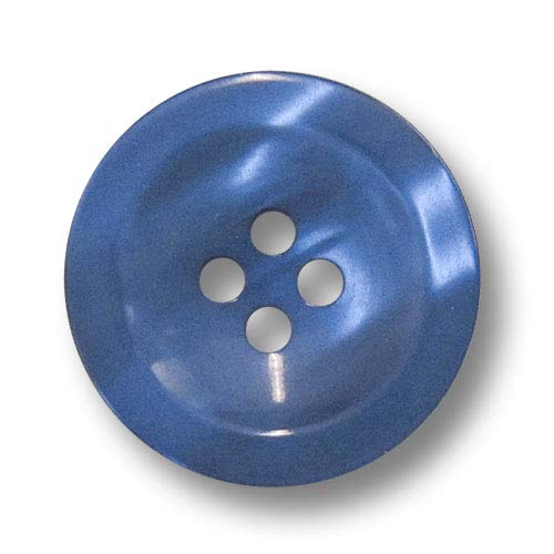 Knopfparadies - 8er Set hübsch schimmernde, blaue Kunststoffknöpfe mit vier Löchern. Ø: ca. 20mm! von Knopfparadies