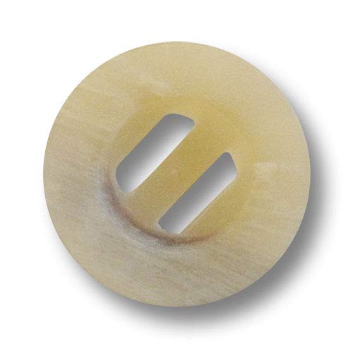 Knopfparadies - 8er Set rustikale natur braun beige Kunststoffknöpfe mit zwei Schlitzen in Horn Optik, Ø: ca. 15mm! von Knopfparadies