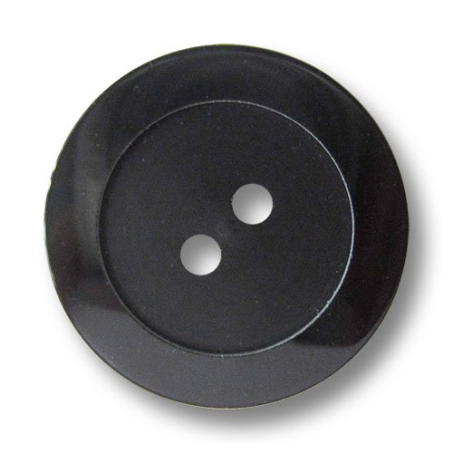 Knopfparadies - 8er Set schlicht elegante schwarze Zweiloch Kunststoffknöpfe mit breitem Rand/Schwarz glänzend & matt/Kunststoff Knöpfe/Ø ca. 26mm von Knopfparadies