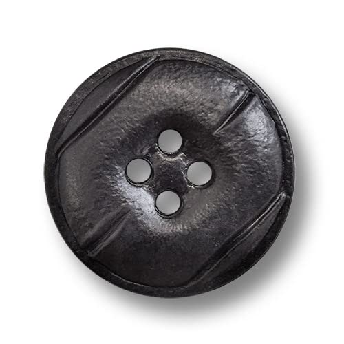 Knopfparadies - 8er Set schwarze Kunststoffknöpfe mit vier Löchern - fast wie Lederknöpfe. Ø: ca. 20mm! von Knopfparadies