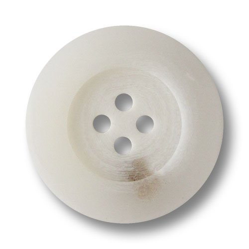 Knopfparadies - 8er Set weiß braun melierte Vierloch Kunststoffknöpfe in Horn-Optik breitem Rand und abgesenkter Knopfmitte/Halbtransparent matt Weiß, Weiß, Braun/Kunststoff Knöpfe/Ø ca. 15mm von Knopfparadies