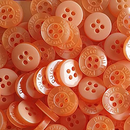 Knopfparadies - Packung 10 hübsche 4-Loch Kunststoffknöpfe in verschiedenen Farben und Größen/Blusenknöpfe/Hemdenknöpfe (apricot, Ø ca. 11,5mm) von Knopfparadies