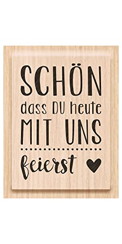 Knorr Prandell 211800512 Knorr prandell 211800512 Stempel aus Holz (Menü) Motivgröße 3 x 4,2 cm, Motiv: Schön, dass du heute mit uns feierst von Knorr Prandell