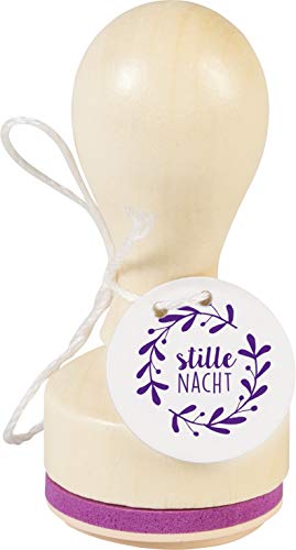 Knorr Prandell 211803028 Stempel aus Holz, rund Motivgröße circa Durchmesser 3,2 cm, Motiv Stille Nacht von Knorr Prandell