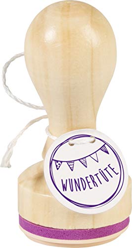 Knorr Prandell 211803037 Stempel aus Holz, rund Motivgröße circa Durchmesser 3,2 cm, Motiv Wundertüte von Knorr Prandell