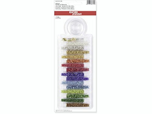 Knorr Prandell 216115105 Rocailles-Set Durchmesser 2,5 mm , Rundperlen bunt gemischt mit Silbereinzug Transparente Farben von Knorr Prandell