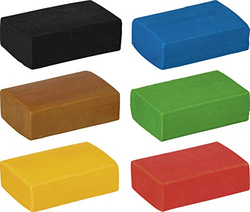 Knorr prandell 212159050, Modelliermassen-Set (6x20g), Colorpack Basic, Kneten & Radieren mit den Farben gelb, rot, blau, grün, braun, schwarz von Knorr Prandell