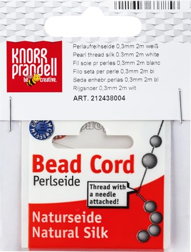 KnorrPrandell 2438004 Perlaufreihseide, aus reiner Seide, 0.3 mm x 2 m, weiß, Weiß KnorrPrandell 2438004 Perlaufreihseide, aus reiner Seide, 0.3 mm x 2 m, weiß, Weiß von Knorr Prandell