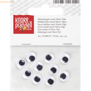 10 x Knorr prandell Wackelaugen 10mm schwarz/weiß VE=10 Stück von Knorr prandell