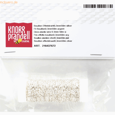 5 x Knorr prandell Bouilloneffektdraht 0,3mmx50m silber von Knorr prandell