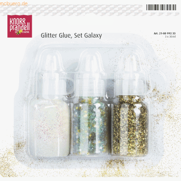 5 x Knorr prandell Glitterfarbe Glue Set 3x30ml Galaxy von Knorr prandell