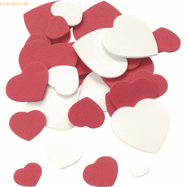 5 x Knorr prandell Moosgummi Creasoft Herzenmix 1,5-3,5cm rot/weiß VE= von Knorr prandell