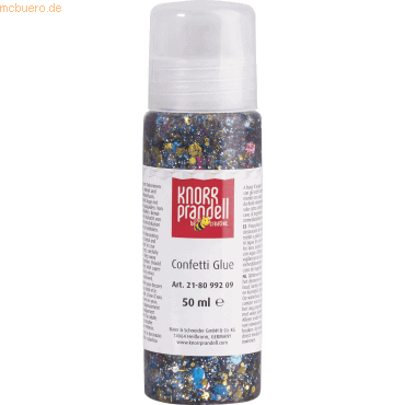 6 x Knorr prandell Glitterfarbe Konfetti Glue 50ml Hexagon bunt von Knorr prandell