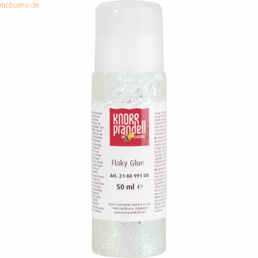 6 x Knorr prandell Glitzerfarbe Flaky Glue 50ml weiß von Knorr prandell