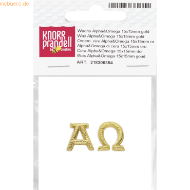6 x Knorr prandell Wachs-Alpha und Omega 15x15mm gold 1 Paar 6 x Knorr prandell Wachs-Alpha und Omega 15x15mm gold 1 Paar von Knorr prandell