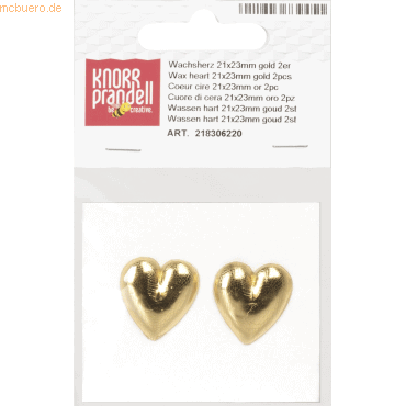 6 x Knorr prandell Wachs-Herz 21x23mm gold VE=2 Stück von Knorr prandell