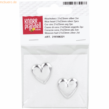 6 x Knorr prandell Wachs-Herz 21x23mm silber VE=2 Stück von Knorr prandell