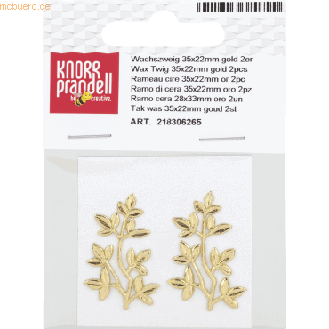 6 x Knorr prandell Wachs-Zweig 35x22mm gold VE=2 Stück von Knorr prandell