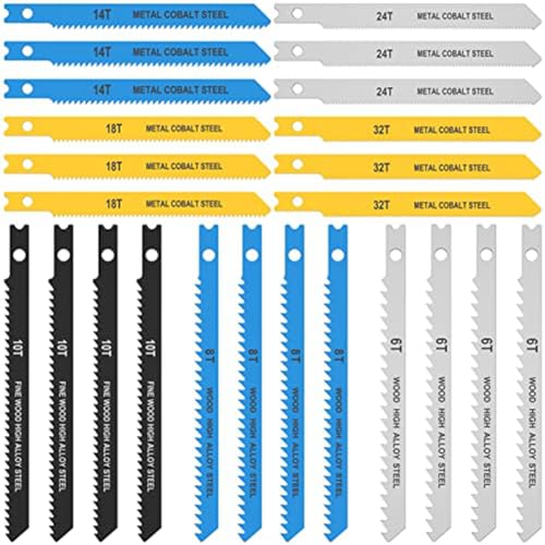 Knoruley 24-Teiliges Stichsägeblatt-Set mit Hoher Sortierung, Einschließlich 6T, 8T, 10T, 14T, 18T, 24T und 32T zum Schneiden Von, Metall und Kunststoff Knoruley 24-Teiliges Stichsägeblatt-Set mit Hoher Sortierung, Einschließlich 6T, 8T, 10T, 14T, 18T, 24T und 32T zum Schneiden Von, Metall und Kunststoff von Knoruley