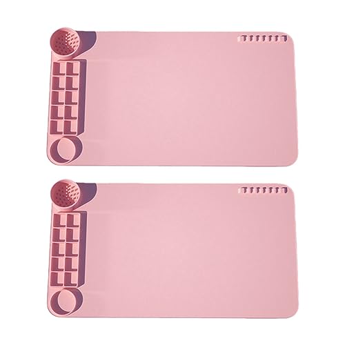 Knoruley 2er-Packung Silikon-Graffiti-Malpads Transparentes Nachzeichnungsfarb-Buch-Bastelpad Kunstpad Farbpalette Robust Einfach zu Bedienen (Pink) von Knoruley