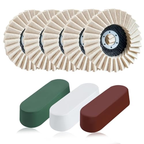 Knoruley 8-Teiliges Filz-Schleifscheiben-Polierset mit -Disc und Poliermittel für Winkelschleifer Knoruley 8-Teiliges Filz-Schleifscheiben-Polierset mit -Disc und Poliermittel für Winkelschleifer von Knoruley