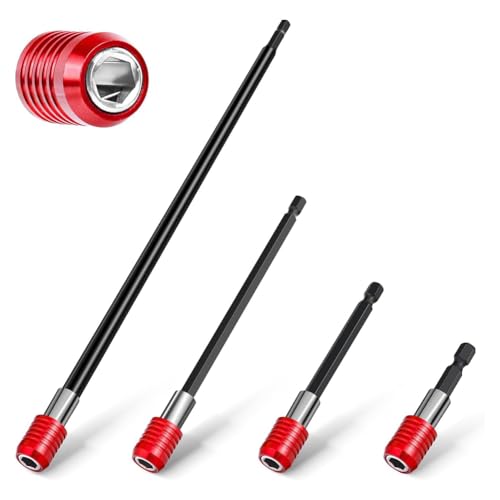 Knoruley Bohrerverlängerung 2/4/6/12, Magnetischer Bithalter 4 Stück, Bohrerverlängerungs-Bithalter 1/4 Sechskant-Bithalter von Knoruley