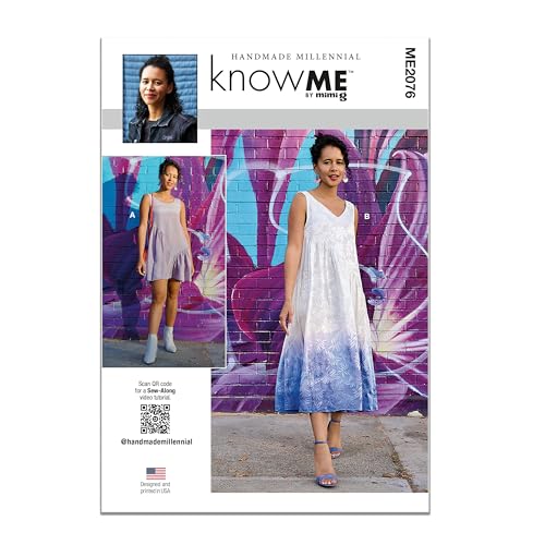 KNOW ME Schnittmuster ME2076H5 Wendekleid für Damen, vorne oder hinten, in zwei Längen von Handmade Millennial H5 (34-36-38-40-42) von Homry