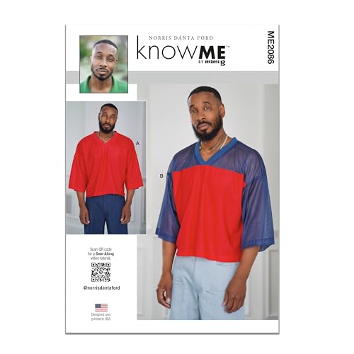 Know Me Norris Dánta Ford ME2086AA Schnittmuster-Paket für Herren, Übergröße, Cropped-Jersey-Oberteile, Design-Code ME2086, Größen 34-36-38-40-42 von Know me
