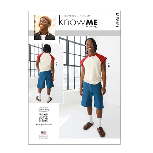 Know Me Schnittmuster ME2121AA Herren-T-Shirt und Shorts von Happily Dressed AA (34-36-38-40-42) von Know me