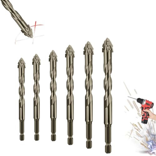 Exzenterbohrer Set Mit Schrägem Kopf, Verbesserter Gezahnter Sägezahn Exzenterbohrer Mit Vier Schneiden, Exzentrische Spiralbohrer Mit Hoher Härte, Mehrzweck Bohrersatz Für Beton, Fliesen, Glas, Holzs Exzenterbohrer Set Mit Schrägem Kopf, Verbesserter Gezahnter Sägezahn Exzenterbohrer Mit Vier Schneiden, Exzentrische Spiralbohrer Mit Hoher Härte, Mehrzweck Bohrersatz Für Beton, Fliesen, Glas, Holzs von Knowlife