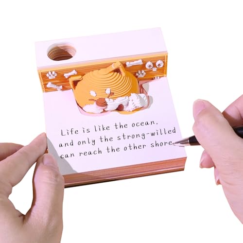 Knowlife 3D Kalender - 3D Kalender Kunst Memo Block 2026 | Welpen Skulptur Deko Abreißblock Papierkunst Für Schreibtisch Nachttisch Wohnzimmer Esstisch von Knowlife