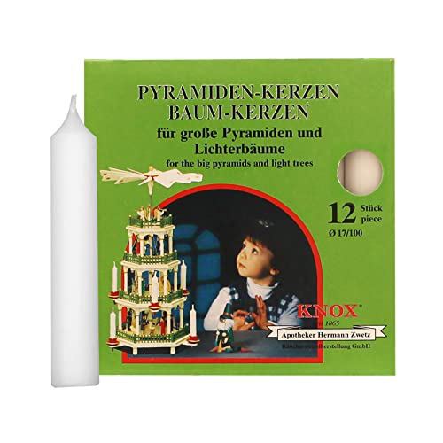Pyramidenkerzen 17/100 - weiß 12 Stk. Pyramidenkerzen 17/100 - weiß 12 Stk. von KNOX
