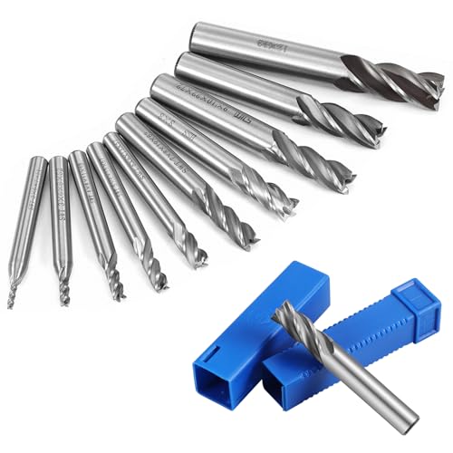 Knpwer 10 Stück 4 Flöten HSS Schaftfräser,CNC Nutenfräser Metall Fräser Bohrer Set 2/3/4/5/6/7/8/9/10/12 mm,Spiralfräser Schneide Schaftfräsersatz,Zylinderschaft Schaftfräser Schnellarbeitsstahl Knpwer 10 Stück 4 Flöten HSS Schaftfräser,CNC Nutenfräser Metall Fräser Bohrer Set 2/3/4/5/6/7/8/9/10/12 mm,Spiralfräser Schneide Schaftfräsersatz,Zylinderschaft Schaftfräser Schnellarbeitsstahl von Knpwer