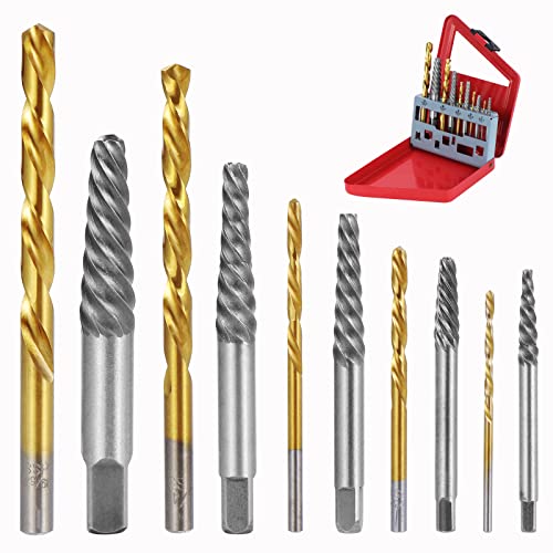 Knpwer 10 Stück Schraubenausdreher und Linkshänder Kobaltbohrer Set,Beschädigter Schraubenentferner,Defekter Schraubenextraktor, Bohrer-Ausdreher-Kombinations Set Knpwer 10 Stück Schraubenausdreher und Linkshänder Kobaltbohrer Set,Beschädigter Schraubenentferner,Defekter Schraubenextraktor, Bohrer-Ausdreher-Kombinations Set von Knpwer