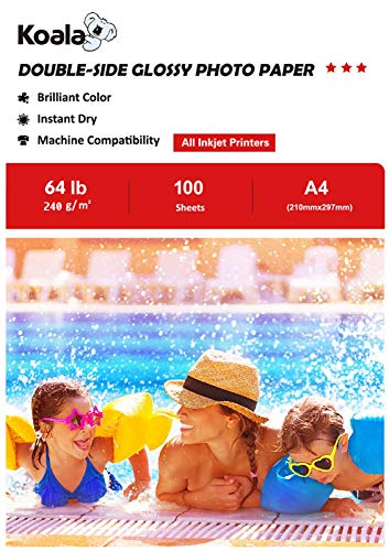 Koala Fotopapier für Tintenstrahldrucker, Doppelseitig, Glänzend, A4, 240 g/m², 100 Blatt. Geeignet zum Drucken von Fotos, Zertifikaten, Broschüren, Flyern, Faltblättern, Grußkarten, Kalendern, Kunst Koala Fotopapier für Tintenstrahldrucker, Doppelseitig, Glänzend, A4, 240 g/m², 100 Blatt. Geeignet zum Drucken von Fotos, Zertifikaten, Broschüren, Flyern, Faltblättern, Grußkarten, Kalendern, Kunst von Koala