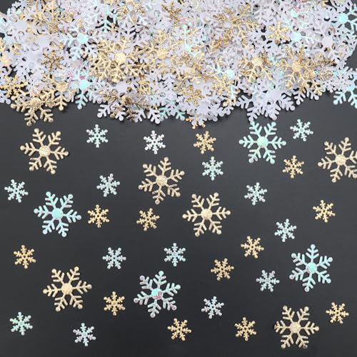 400 Stück Schneeflocken Deko Konfetti Gold,Streudeko Weihnachten Deko,Tischdeko Weihnachten Winter deko Schneeflocke Konfetti,Frozen Geburtstagsdeko,Winterdeko Confetti für Hochzeit,Geburtstag,Neujahr 400 Stück Schneeflocken Deko Konfetti Gold,Streudeko Weihnachten Deko,Tischdeko Weihnachten Winter deko Schneeflocke Konfetti,Frozen Geburtstagsdeko,Winterdeko Confetti für Hochzeit,Geburtstag,Neujahr von Koboko
