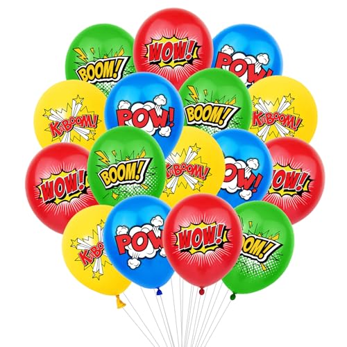 KOBOKO Luftballons Superhelden Geburtstag Deko, 16 Stück Bunt Luftballon Superhelden Geburtstag Deko Kinder, Spidey Geburtstagsdeko Junge, Spider Deko Ballon für Geburtstagsdeko Jungen Motto-Party von Koboko