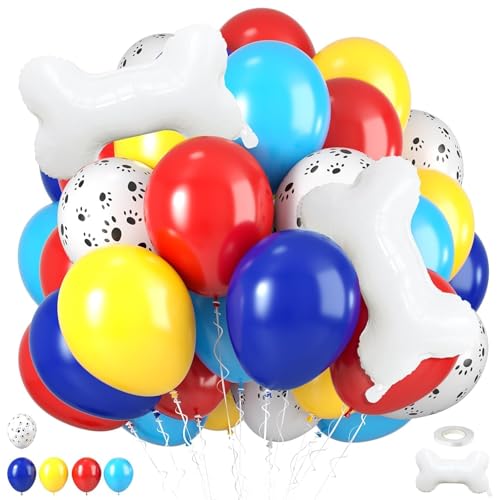 KOBOKO Ballongirlande Hunde Geburtstag Deko, 37 Stück Bunte Luftballons Geburtstag, Hundeknochen Folienballons, Luftballons Hund in Rot Blau Gelb, Tier Luftballon Girlande für Kinder Hund Party Deko KOBOKO Ballongirlande Hunde Geburtstag Deko, 37 Stück Bunte Luftballons Geburtstag, Hundeknochen Folienballons, Luftballons Hund in Rot Blau Gelb, Tier Luftballon Girlande für Kinder Hund Party Deko von Koboko
