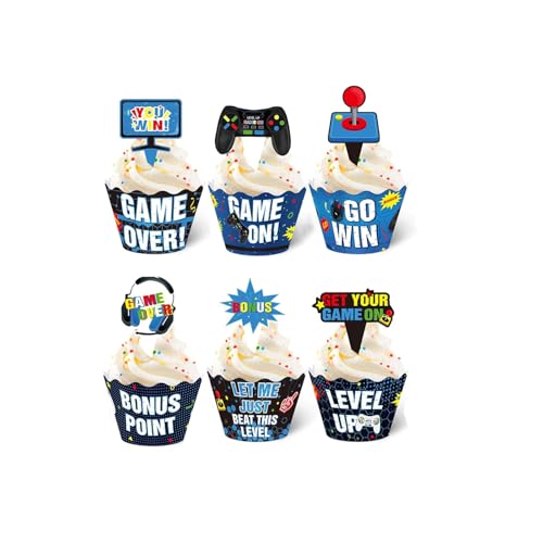 KOBOKO 48 Stück Video Spiel Gaming Deko CupcakeDekoration KOBOKO 48 Stück Video Spiel Gaming Deko CupcakeDekoration von Koboko