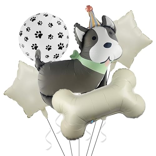 KOBOKO 5 Stk Deko Hund Geburtstag Folienballon Tiere von Koboko