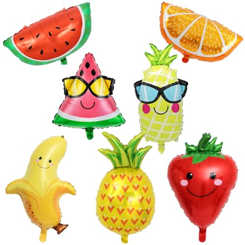 KOBOKO Hawaii Party Deko Obst Folienballon, 7 Stk Hawaii Deko Obst Luftballons, Deko Ananas Sommerfest Party Ballons, Hawaii Tropic Obst Banane Ballons für Geburtstag Hochzeit Sommer Strand Party Deko KOBOKO Hawaii Party Deko Obst Folienballon, 7 Stk Hawaii Deko Obst Luftballons, Deko Ananas Sommerfest Party Ballons, Hawaii Tropic Obst Banane Ballons für Geburtstag Hochzeit Sommer Strand Party Deko von Koboko