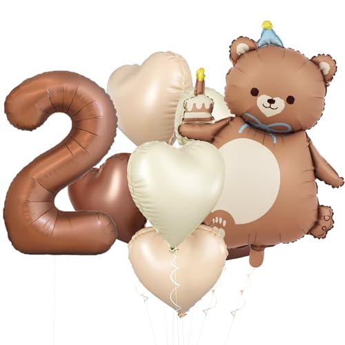 KOBOKO Bär Geburtstagsdeko 2 Jahre Junge Mädchen, Bären Luftballon 2. Geburtstag Junge, Bär Ballon 2 Geburtstag Mädchen, Herz Folienballon kindergeburtstag Deko 2 Jahre, Bären Luftballons Party Deko KOBOKO Bär Geburtstagsdeko 2 Jahre Junge Mädchen, Bären Luftballon 2. Geburtstag Junge, Bär Ballon 2 Geburtstag Mädchen, Herz Folienballon kindergeburtstag Deko 2 Jahre, Bären Luftballons Party Deko von Koboko