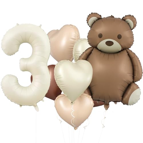 KOBOKO Bär Geburtstagsdeko 3 Jahre Junge Mädchen, Luftballons Geburtstag 3 Jahre Junge, Bären Folienballon 3 Geburtstag Junge Mädchen, Herz Luftballon 3. Geburtstag Junge, Ballons Deko 3. Geburtstag KOBOKO Bär Geburtstagsdeko 3 Jahre Junge Mädchen, Luftballons Geburtstag 3 Jahre Junge, Bären Folienballon 3 Geburtstag Junge Mädchen, Herz Luftballon 3. Geburtstag Junge, Ballons Deko 3. Geburtstag von Koboko